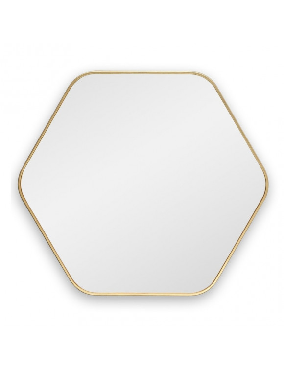 Шестиугольное зеркало в золотой тонкой раме Hexagon M Gold (Хексаген) Smal 80*74 см в интернет-магазине зеркальной мастерской ЗЕРКАЛА-М фото