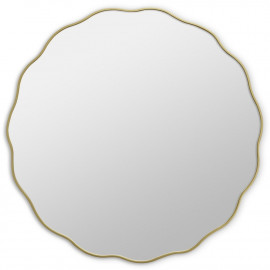 Круглое зеркало в золотой волнистой раме Fancy M Gold (Фэнси) Smal Ø80 см 