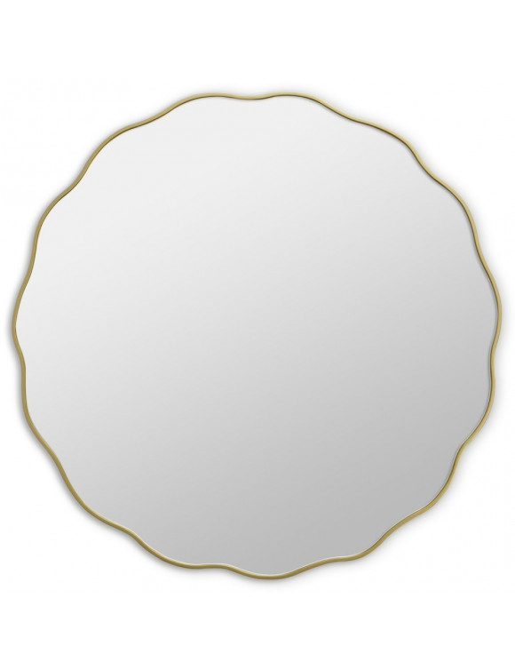 Круглое зеркало в золотой волнистой раме Fancy M Gold (Фэнси) Smal Ø80 см в интернет-магазине зеркальной мастерской ЗЕРКАЛА-М фото