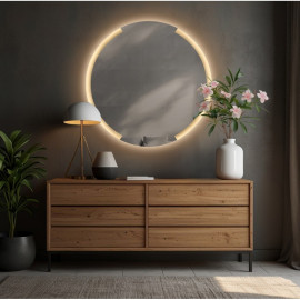 Круглое настенное зеркало со светодиодной LED-подсветкой Рия 