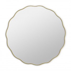 Круглое зеркало в золотой волнистой раме Fancy S Gold (Фэнси) Smal Ø60 см 