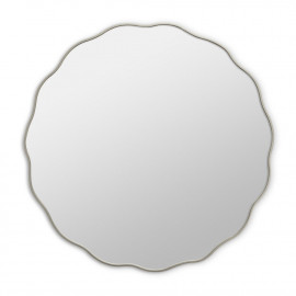 Круглое зеркало в серебряной волнистой раме Fancy S Silver (Фэнси) Smal Ø60 см 